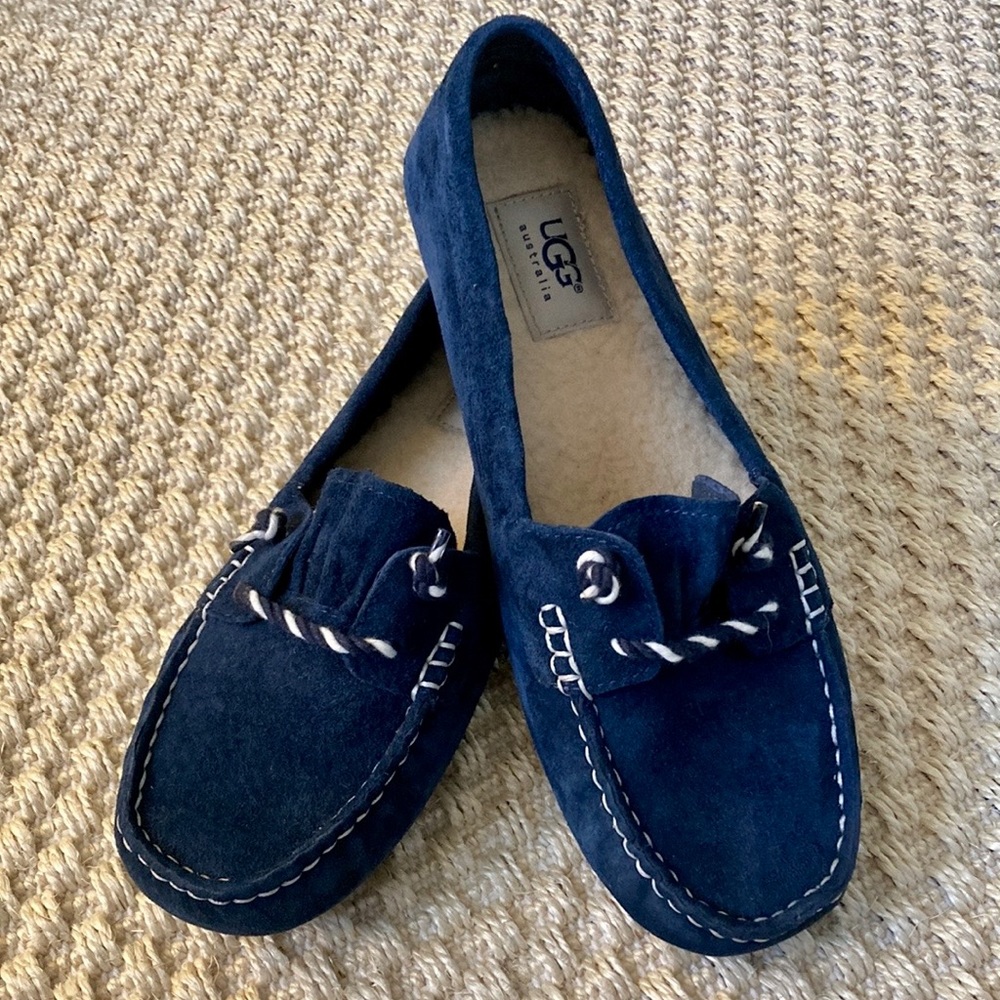 UGG Sayde Navy Suede Moccasins, 7